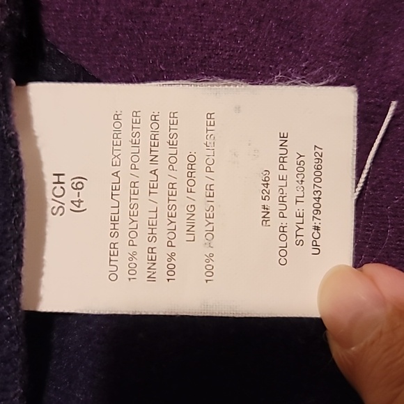 Free Tech jacket womens Sm purple prune hood - Picture 5 of 9